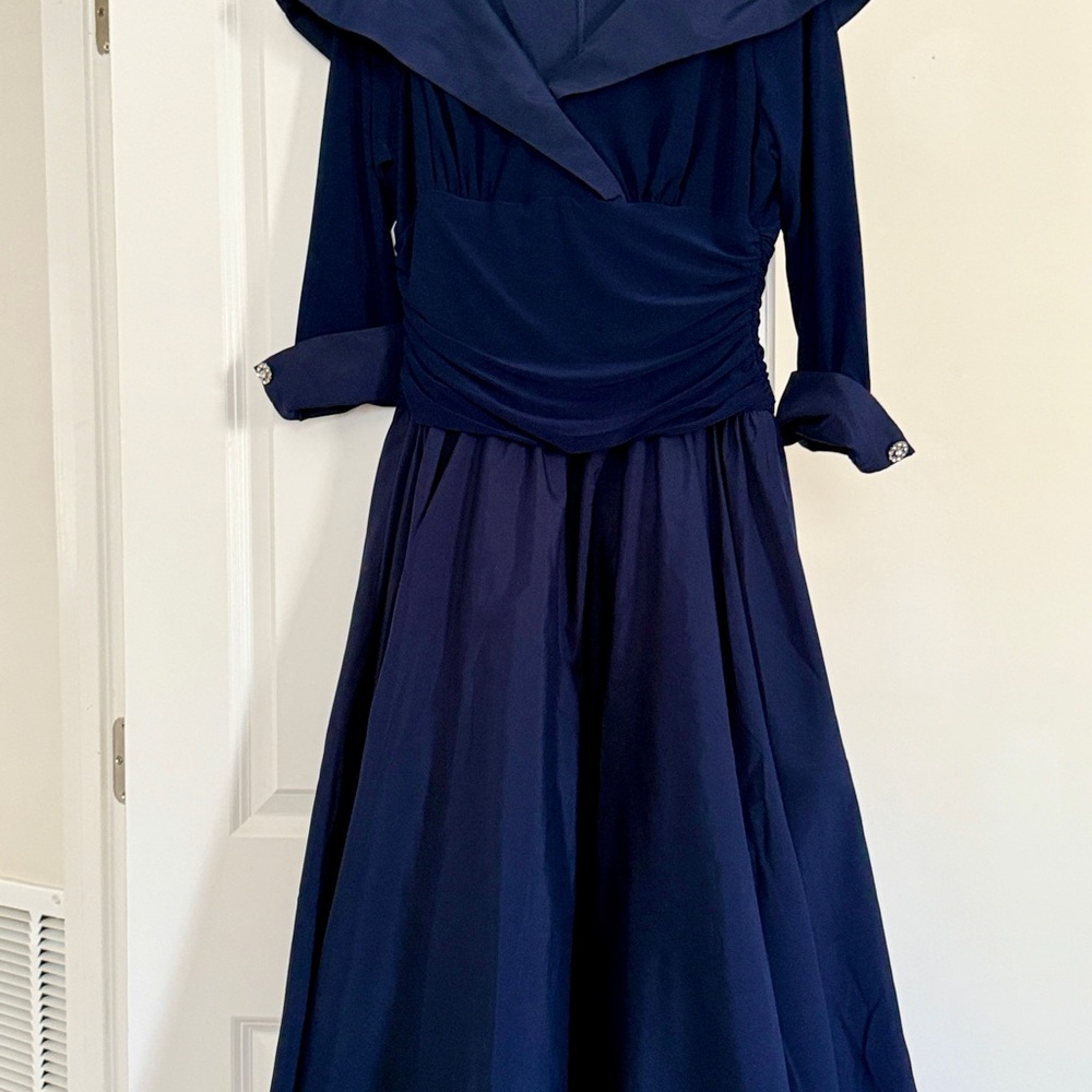 Vintage 50’s style Elegant Navy Blue Women's Dress by Jessica Howard